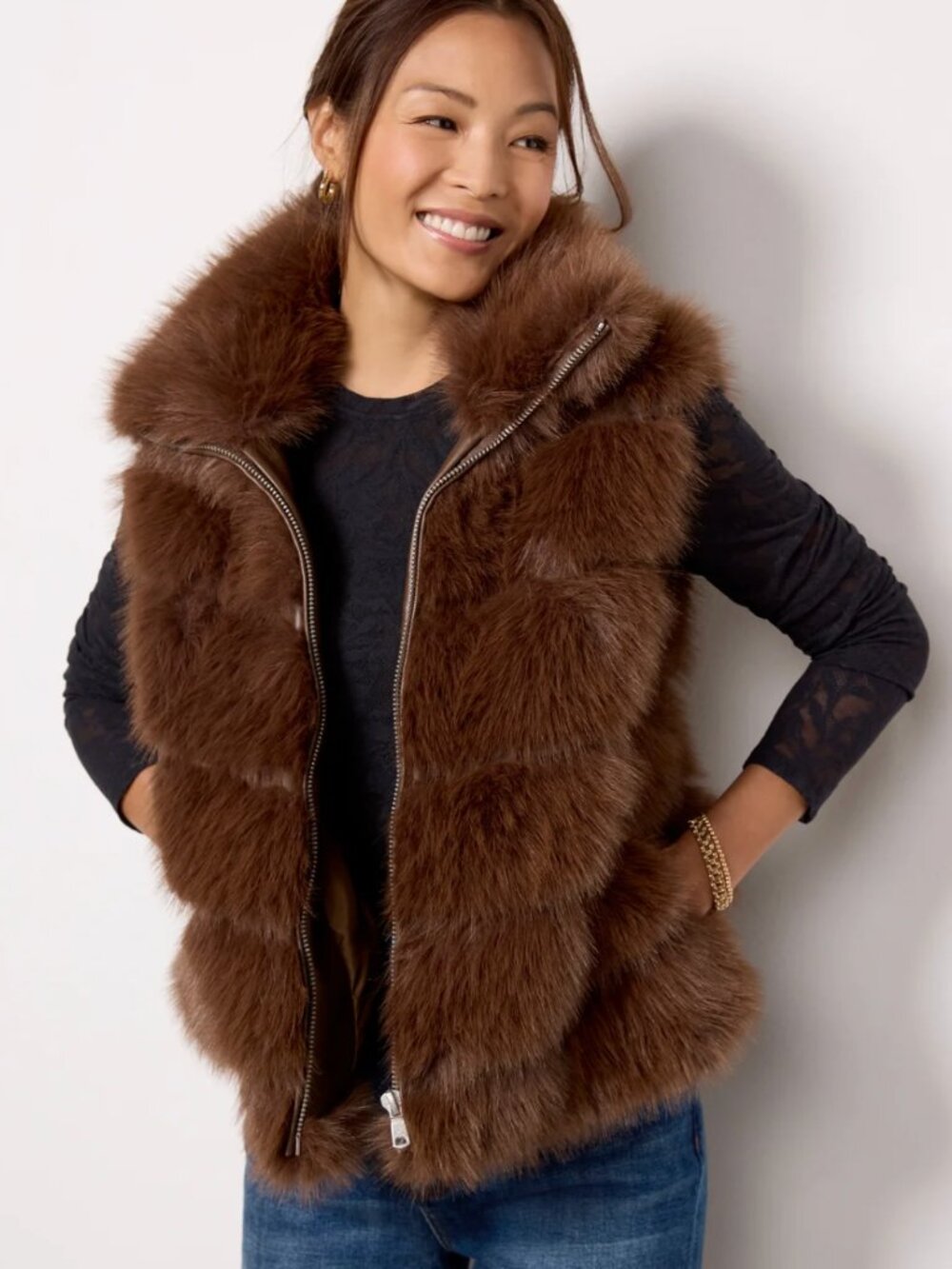 Avec Les Filles faux fur vest